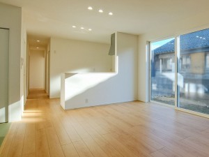 境港市上道町、新築一戸建ての居間画像です