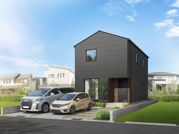鳥取市卯垣、新築一戸建ての完成予想図（外観）画像です