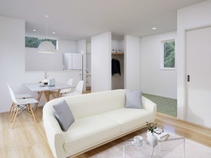 米子市旗ヶ崎、新築一戸建ての居間画像です