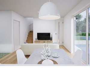 米子市旗ヶ崎、新築一戸建ての居間画像です