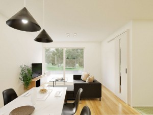 米子市東福原、新築一戸建ての居間画像です