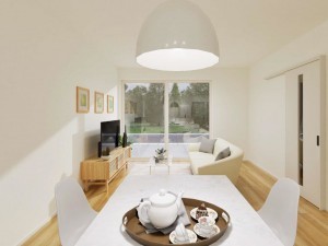 出雲市小山町、新築一戸建ての居間画像です