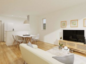 出雲市小山町、新築一戸建ての居間画像です