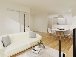 出雲市小山町、新築一戸建ての居間画像です