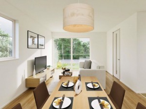 出雲市小山町、新築一戸建ての居間画像です