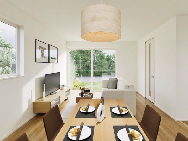 出雲市小山町、新築一戸建ての居間画像です