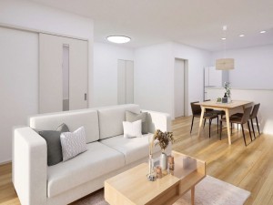 出雲市小山町、新築一戸建ての居間画像です