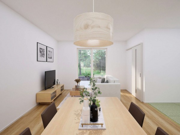 出雲市小山町、新築一戸建ての居間画像です