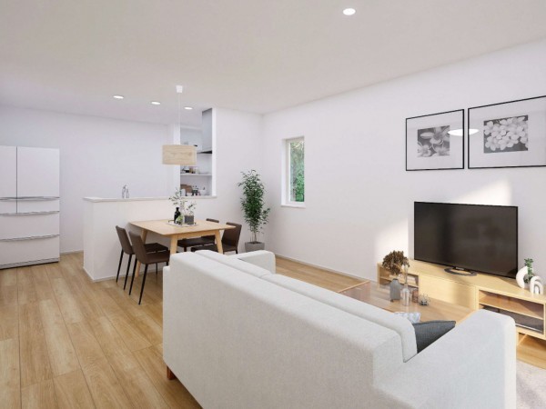 出雲市小山町、新築一戸建ての居間画像です