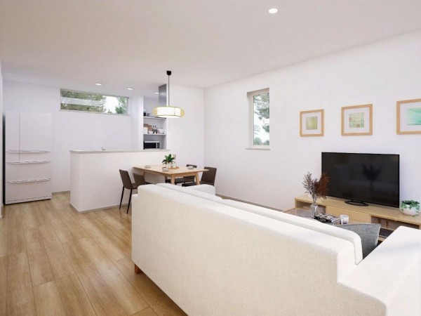 鳥取市浜坂、新築一戸建ての居間画像です