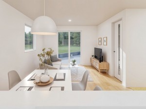 鳥取市浜坂、新築一戸建ての居間画像です