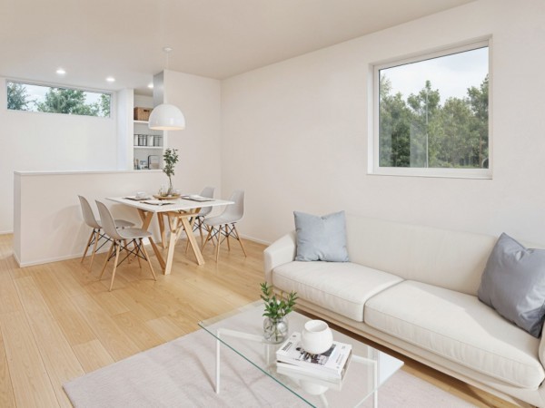 鳥取市浜坂、新築一戸建ての居間画像です