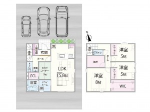 出雲市大津町、新築一戸建ての間取り画像です