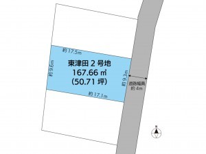 松江市東津田町、土地の間取り画像です