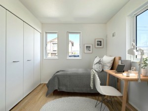 境港市上道町、新築一戸建ての居間画像です