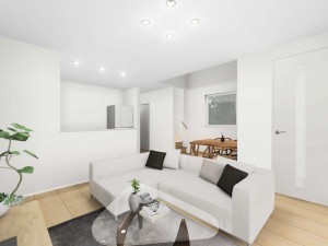 米子市中島、新築一戸建ての居間画像です