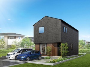 米子市中島、新築一戸建ての完成予想図（外観）画像です