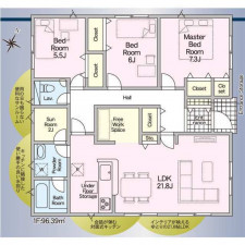 出雲市斐川町上庄原、新築一戸建ての間取り画像です