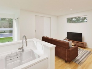 米子市尾高、新築一戸建ての居間画像です