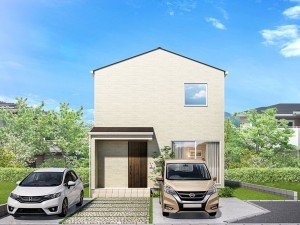 米子市尾高、新築一戸建ての完成予想図（外観）画像です