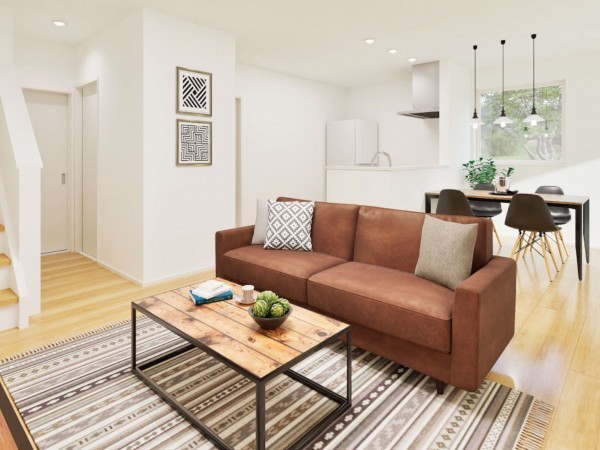 米子市尾高、新築一戸建ての居間画像です