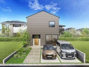 鳥取市吉成南町、新築一戸建ての完成予想図（外観）画像です