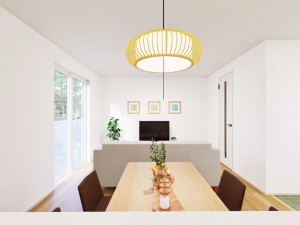 鳥取市湖山町南、新築一戸建ての居間画像です