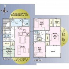 出雲市矢野町、新築一戸建ての間取り画像です