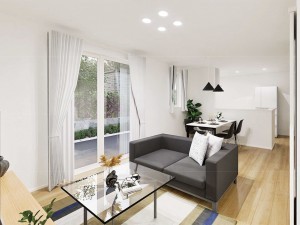 出雲市小山町、新築一戸建ての居間画像です