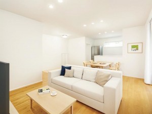 鳥取市田島、新築一戸建ての居間画像です