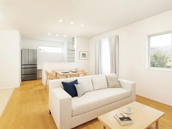 鳥取市田島、新築一戸建ての居間画像です