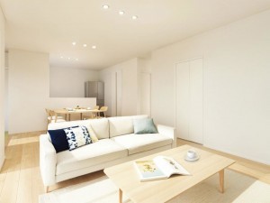 倉吉市、新築一戸建ての居間画像です