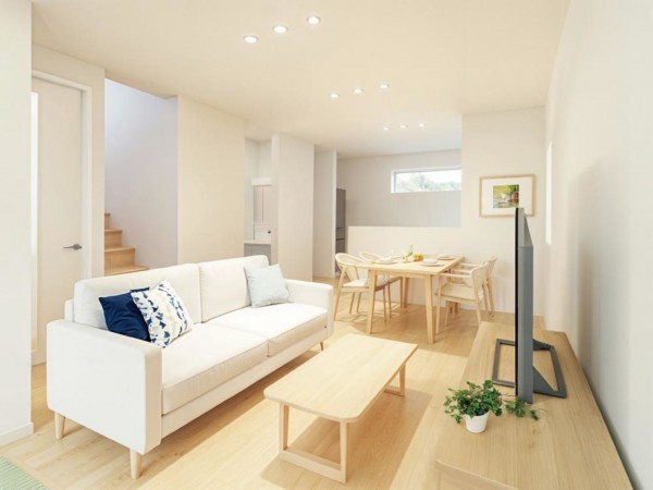 米子市東福原、新築一戸建ての居間画像です