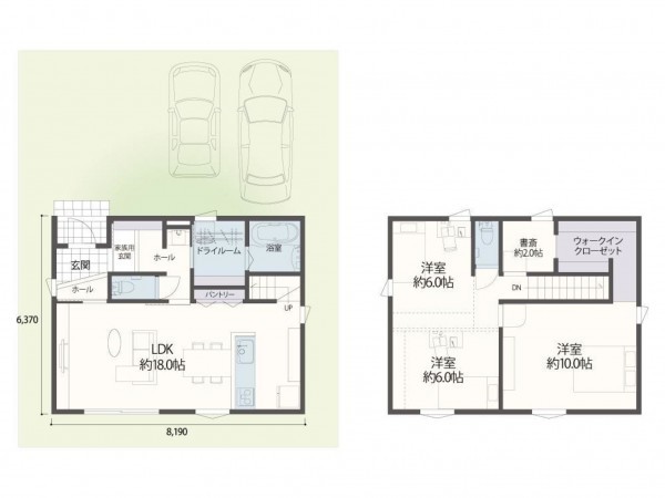 米子市、土地の建築プラン例画像です