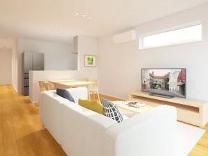 米子市上福原、新築一戸建ての居間画像です