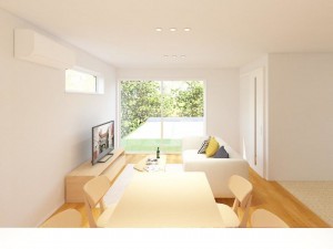 米子市上福原、新築一戸建ての居間画像です