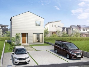 松江市東津田町、新築一戸建ての完成予想図（外観）画像です