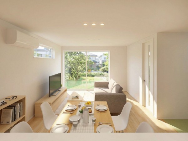 松江市東津田町、新築一戸建ての居間画像です