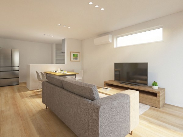松江市東津田町、新築一戸建ての居間画像です