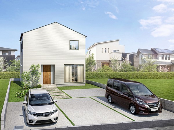 松江市東津田町、新築一戸建ての完成予想図（外観）画像です