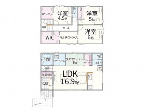 松江市西川津町、土地の建築プラン例画像です