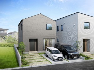 鳥取市岩倉、新築一戸建ての完成予想図（外観）画像です