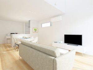 鳥取市岩倉、新築一戸建ての居間画像です