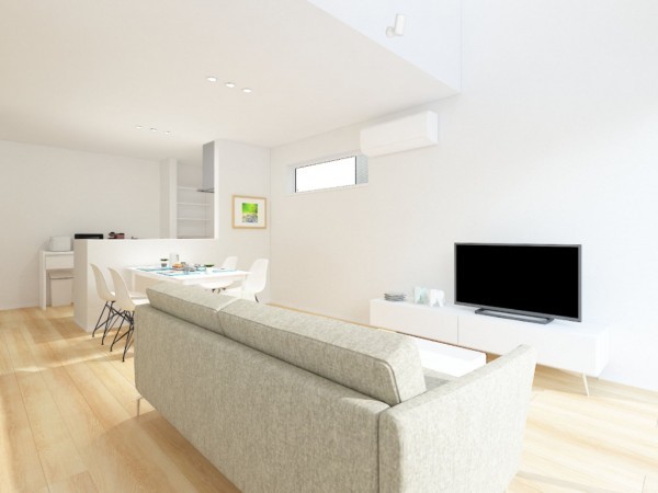 鳥取市岩倉、新築一戸建ての居間画像です