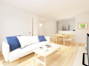 鳥取市岩倉、新築一戸建ての居間画像です