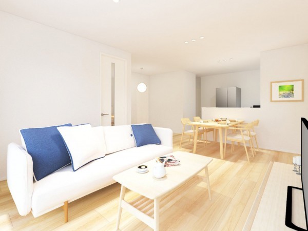 鳥取市岩倉、新築一戸建ての居間画像です