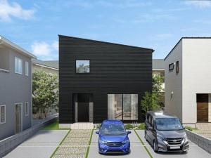 松江市東出雲町揖屋、新築一戸建ての完成予想図（外観）画像です