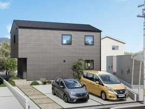 松江市東出雲町揖屋、新築一戸建ての完成予想図（外観）画像です