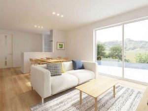八頭郡八頭町、新築一戸建ての居間画像です