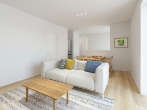 八頭郡八頭町、新築一戸建ての居間画像です